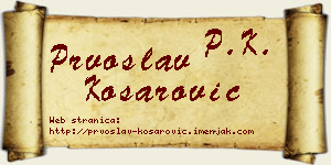 Prvoslav Košarović vizit kartica